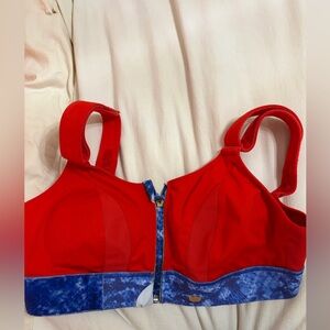 SHEFIT Red and Blue Ultimate Sports Bra High Impact XL Like New Patriotic